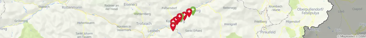 Kartenansicht für Apotheken-Notdienste in der Nähe von Sankt Marein im Mürztal (Bruck-Mürzzuschlag, Steiermark)